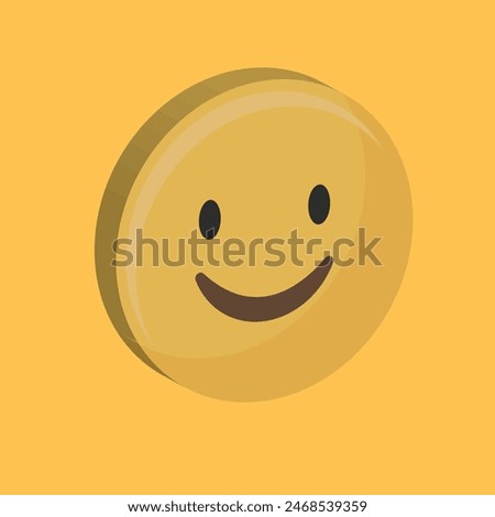 Emoticon smile with yellow colour icon 3d eps editable