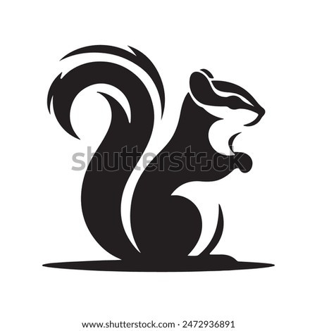 A Chipmunk silhouette vector art illustration