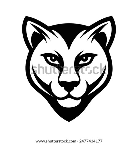 A cougar silhouette vector art illustration