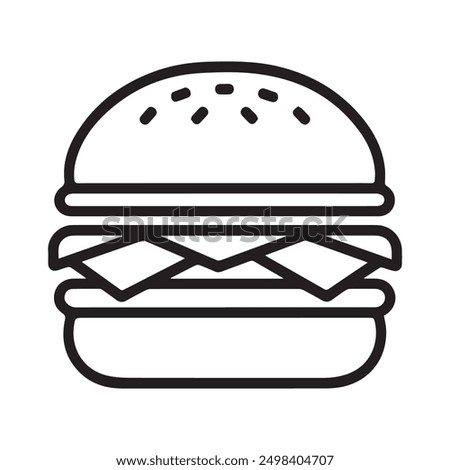 Hamburger icon vector line art outline silhouette illustration.