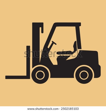 forklift truck vector art icon silhouette