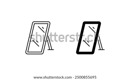 Mirror icon design with white background stock illustration