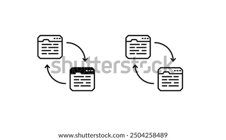 Refactoring Refactor icon design with white background stock illustration