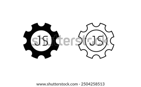 Javascript icon design with white background stock illustration