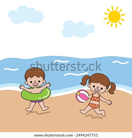 Similar – Image, Stock Photo Boy under surfboard Joy