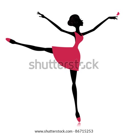 graceful dancer with a butterfly