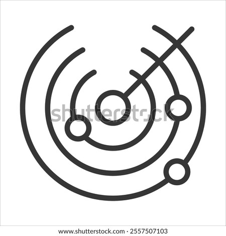 Radar Outline Icon Vector Illustration