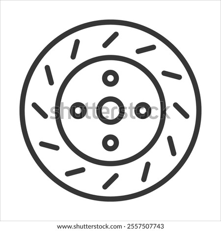 Refill Brake Discs Outline Icon Vector Illustration