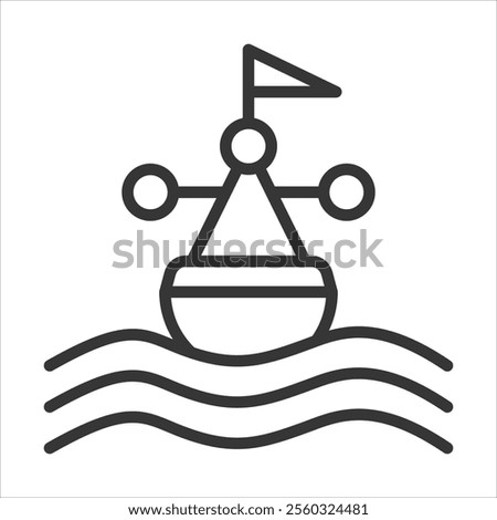 Buoy Outline Icon Vector Illustration