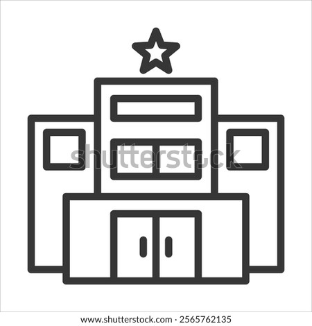 1 Star Hotel Icon Vector Illustration Outline Style