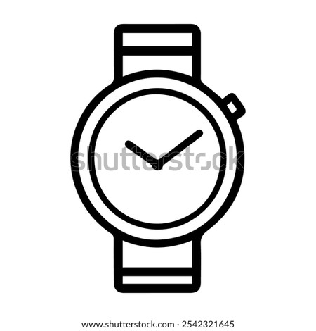 Minimalist wristwatch line art icon