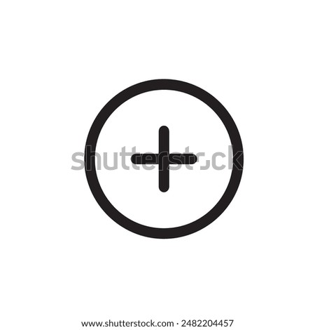 Plus vector icon design logo, simple UI icons that are appropriate for the web, applications, and other projects you are working, white background, black icon