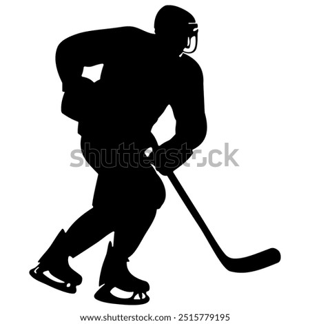 Ice hockey silhouettes are designed to be simple and easy to use.(create a design using Affinity Designer)