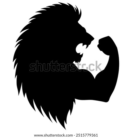 A vector silhouette of a lion reveals his strong muscles.(create a design using Affinity Designer)