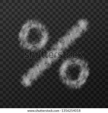 vector design of smoke textured sign means percent, isolated on transparent background