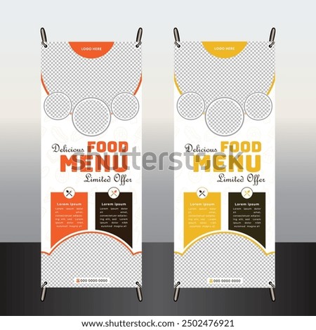 Restaurant Rollup Banner, Fast Food Rollup Design