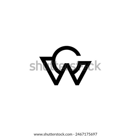 Initial Letter WC or CW Logo Design