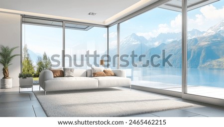 Image, Stock Photo Window overlooking a large city