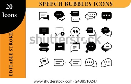 Dynamic Chat Bubble Icon Set (Multiple Styles and Editable)