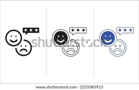 Customer Satisfaction Icons | Solid, Line, and Color Styles