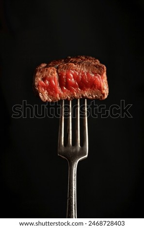 Similar – Foto Bild Steak auf einer Gabel