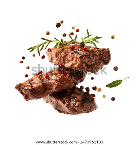 Similar – Image, Stock Photo Barbecue season: BBQ grill with steaks and sausages in the park