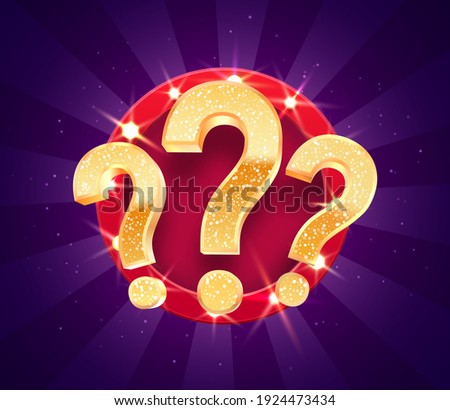 Winning gifts in lottery. Grand drawing. Mistery gift question marks on retro illuminated board vector illustration