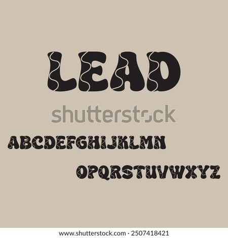 LEAD bubble cross font A to Z 