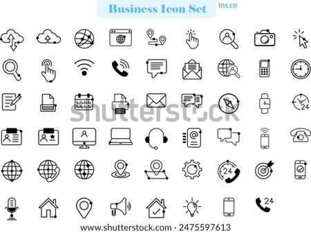 Professional icons specially designed to meet various business and corporate needs. This set includes a variety of relevant and essential icons for presentations, reports, applications, websites.