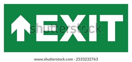 Exit Top Arrow Safety Sign