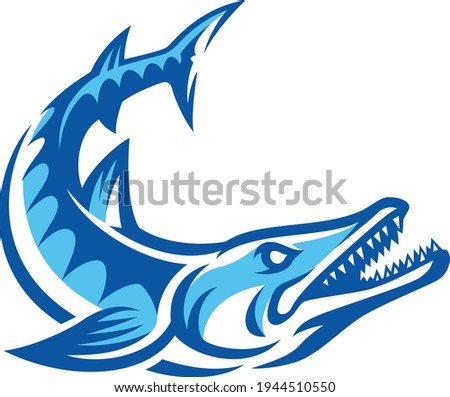 Aggressive Barracuda Fish Sport Team Logo Design