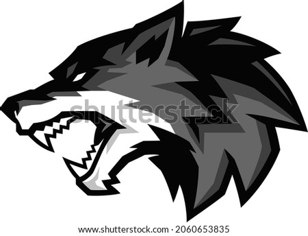 Edgy Design Head of Aggressive Wolf 