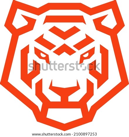 Simple Geometric Design of Tiger Head