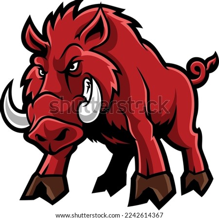 Red Razorback Hog Mascot Design