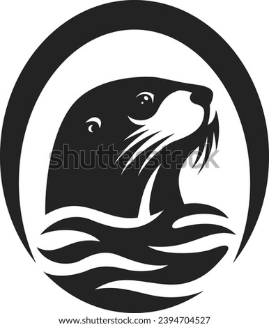 Otter Head inside letter O Logo Design