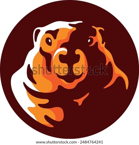 Round Logo Design of Marmot Head