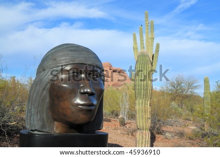 PHOENIX, AZ - FEB. 1: The  sculptures of world-renowned American Indian artist Allan Houser on display at the Desert Botanical Garden (until April 2010) February 1, 2010 in Phoenix, AZ.