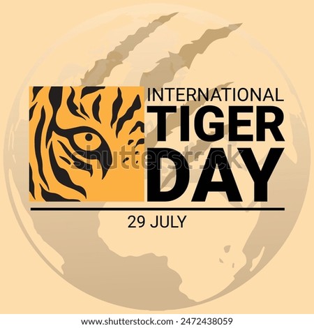 International Tiger Day. Tiger head vector illustration. Suitable for banners, greeting cards, templates etc