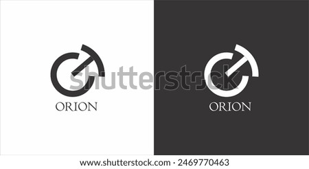 Black and white orion constellation logo vector