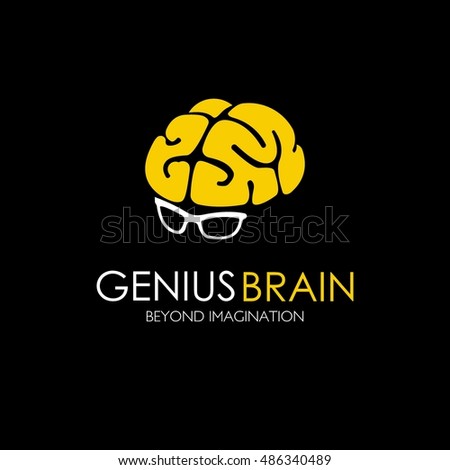 Genius Brain design, badges, symbol, concept and logo. vector illustration