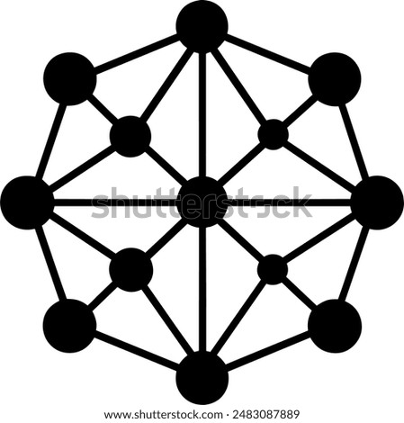 silhouette representing interconnected nodes technology