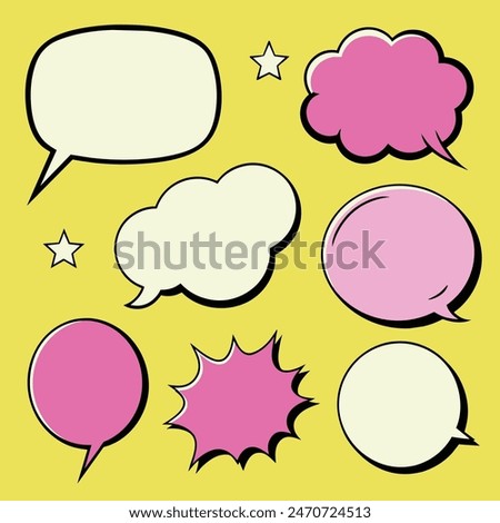 set of colorful speech bubbles