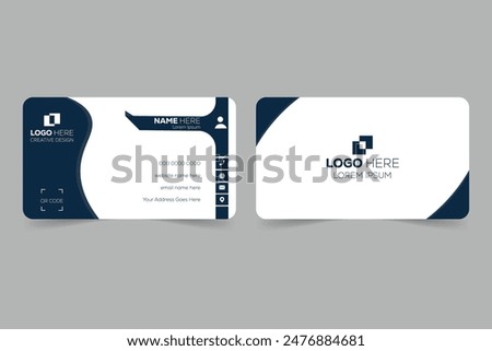 Business Card Design, Professional Minimalist Business Card Template.