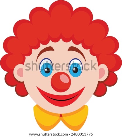 Clown face circuc with a red nose and wig emoji vector illustration design