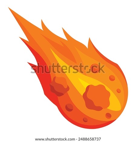 Fireball falling icon new vector