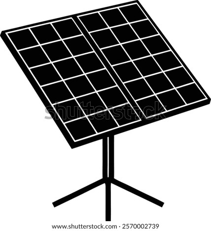 Solar panel with 2 stand icon isolated on white background. Solar panel sign vector illustration design