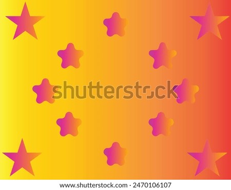Red and Yellow color combination star gradient background design.