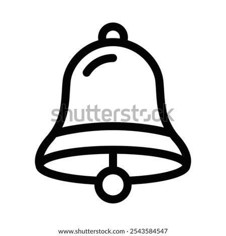 Minimalistic outline of a simple bell icon for alerts. Editable stroke.