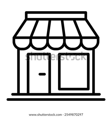 Simple storefront outline vector illustration. Editable stroke.