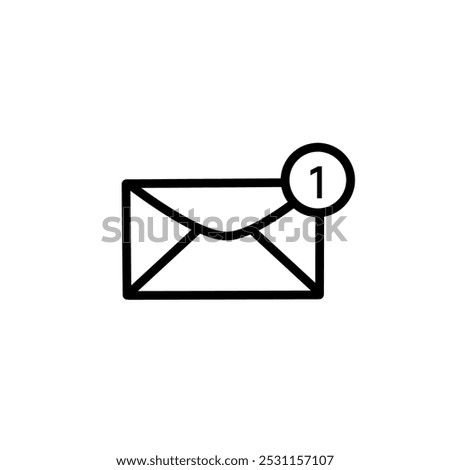 Envelope icon with notification circle. Vector illustration.